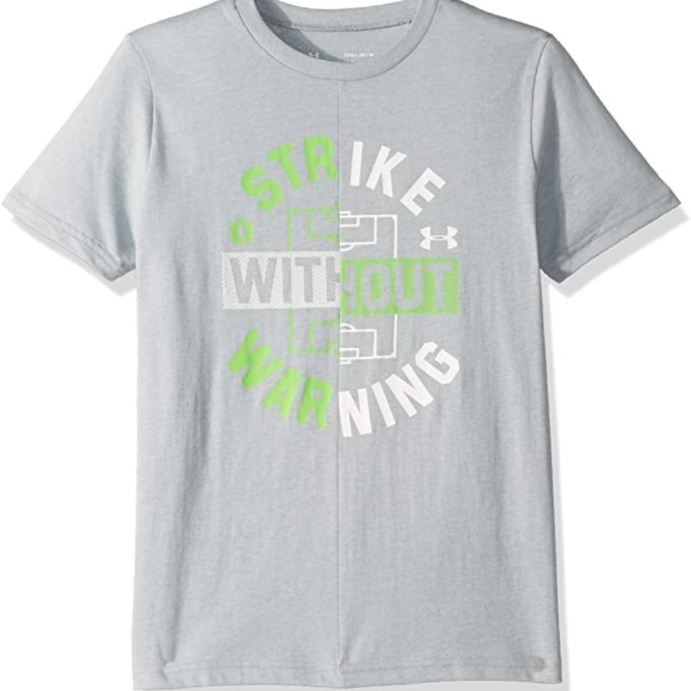 Boys Under Armour Short Sleeve Shirt Grey
